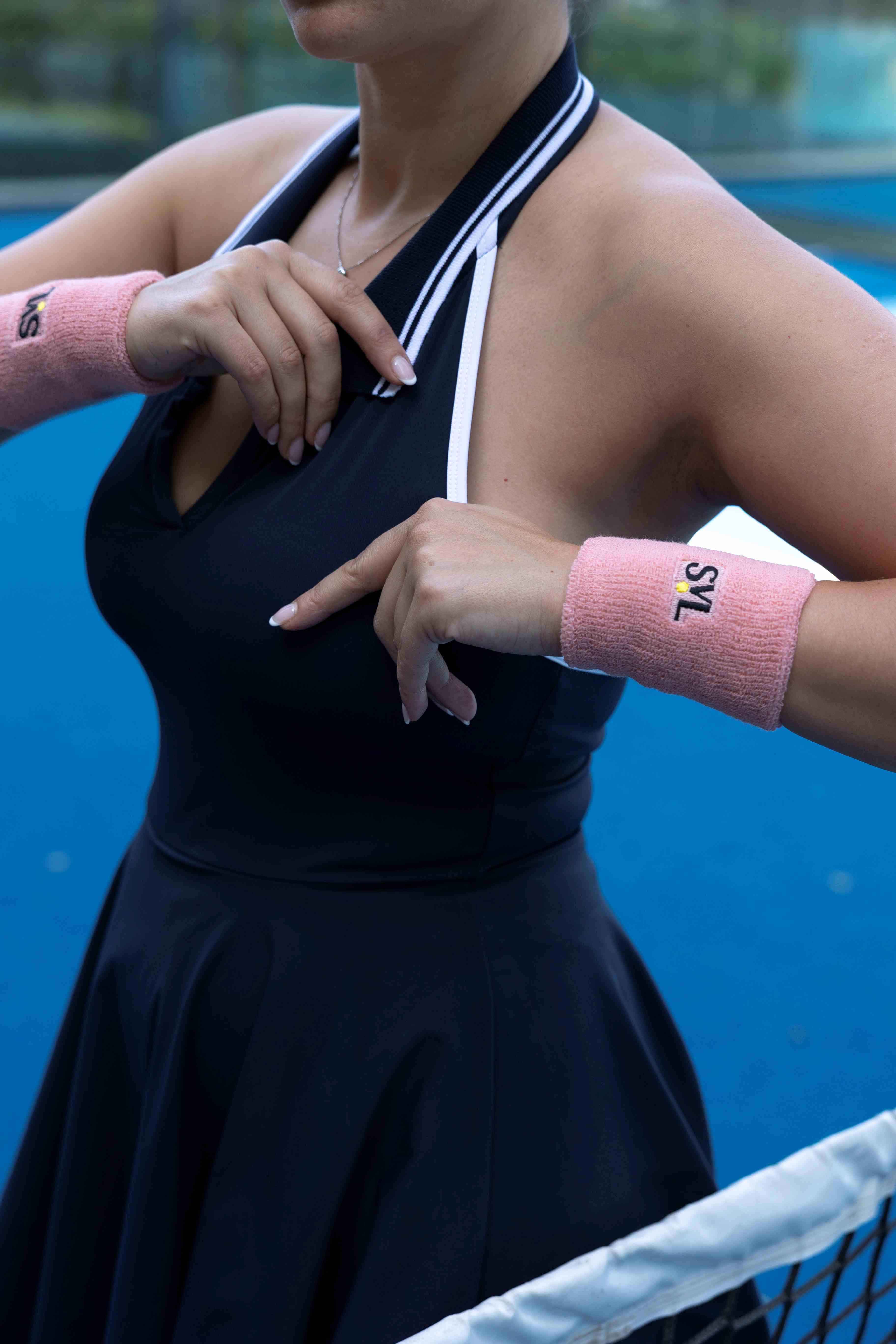 SVL Sports Wristbands in pink perfect to keep sweat away in padel and other high intensity workouts