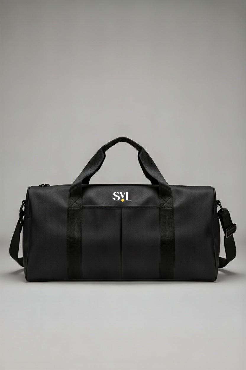 SVL black padel and tennis gym bag for women with spacious duffle design