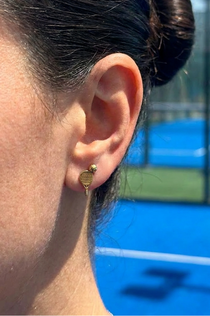 SVL padel earrings with a padel racket and padel ball