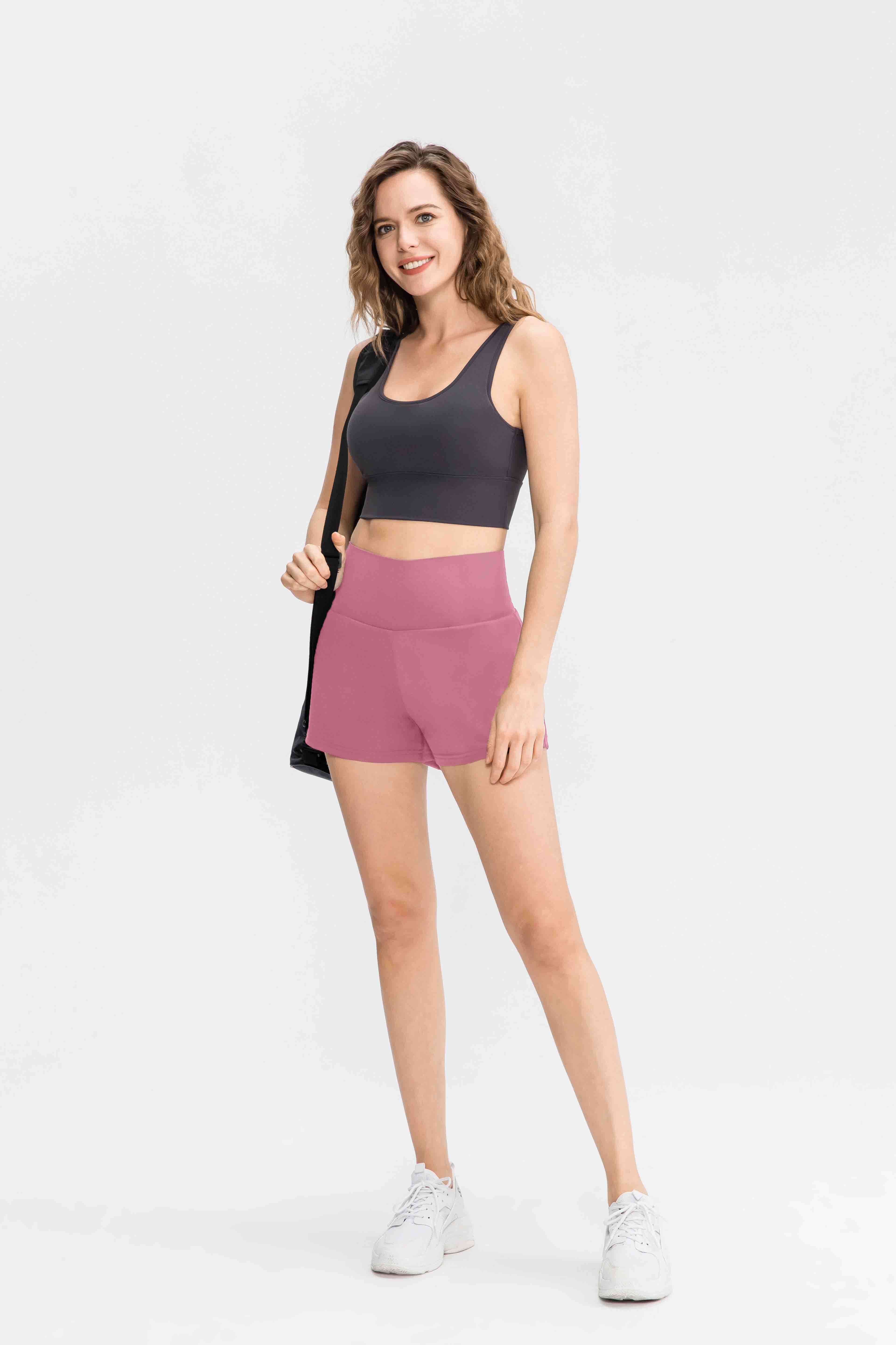 SVL pink shorts Cloud Comfort high waisted athletic shorts styled for padel and tennis