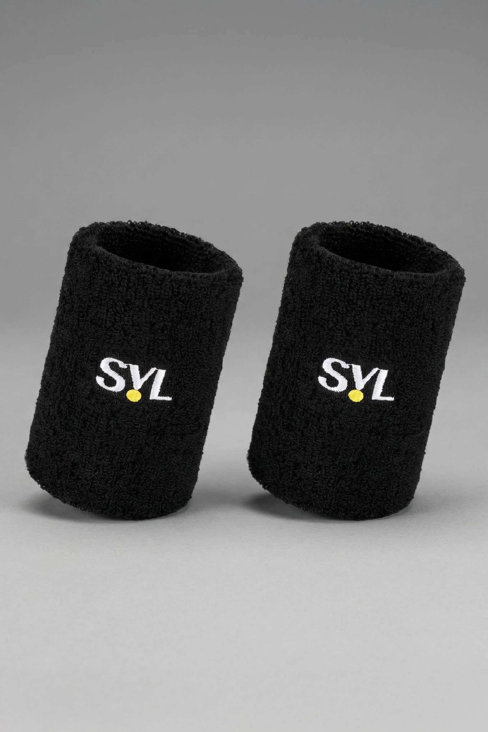 SVL black sports wristbands for padel and tennis, soft absorbent sweatbands for women and for men