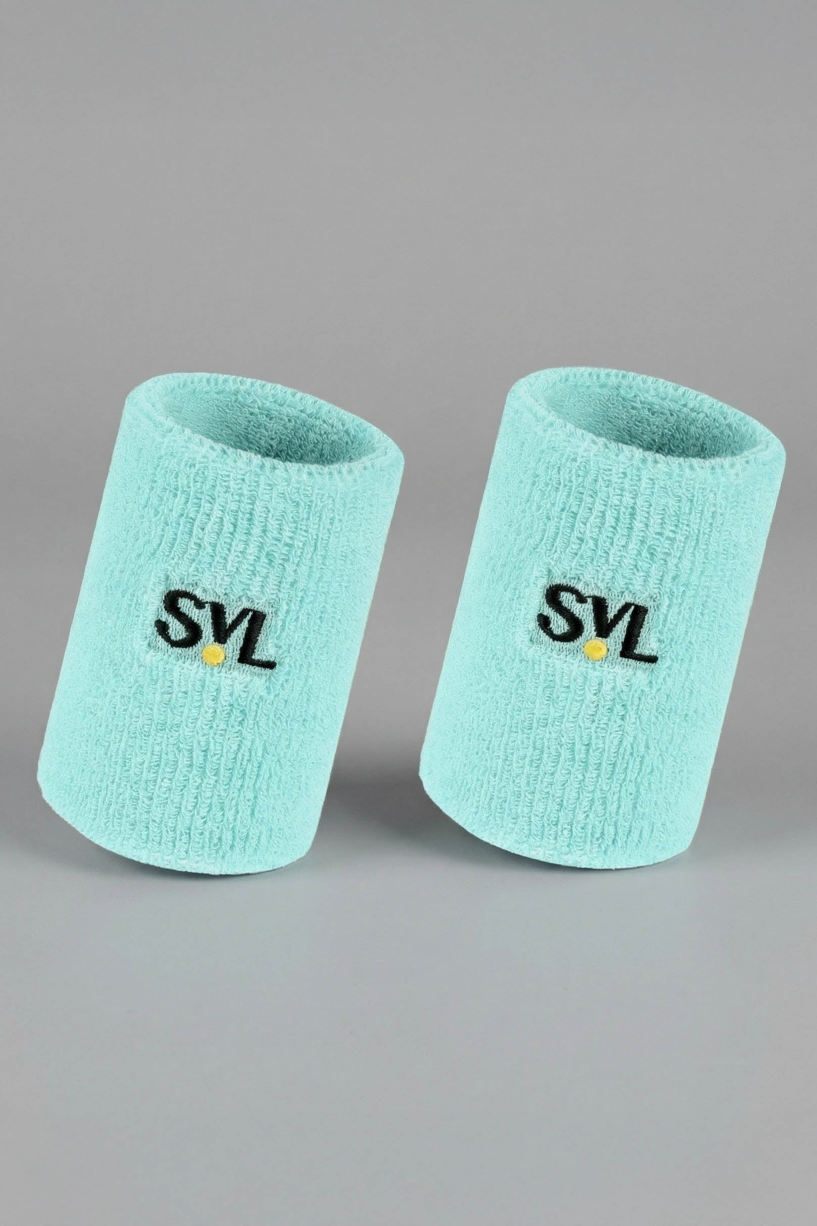 SVL green sports wristbands for padel and tennis, soft absorbent sweatbands for women and for men