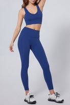 SVL Padel Active Aura Leggings in dark blue, offering a high-waisted fit with compression support, crafted from stretchable, breathable material ideal for padel activities