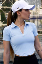 SVL Padel Perfect Polo T-shirt in sky blue, crafted with breathable, moisture-wicking fabric, a classic collar, and a tailored fit for a sophisticated look on the padel court