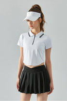 SVL Padel Perfect Polo T-shirt in white, crafted with breathable, moisture-wicking fabric, a classic polo collar, and a tailored fit for a sophisticated look on the padel court