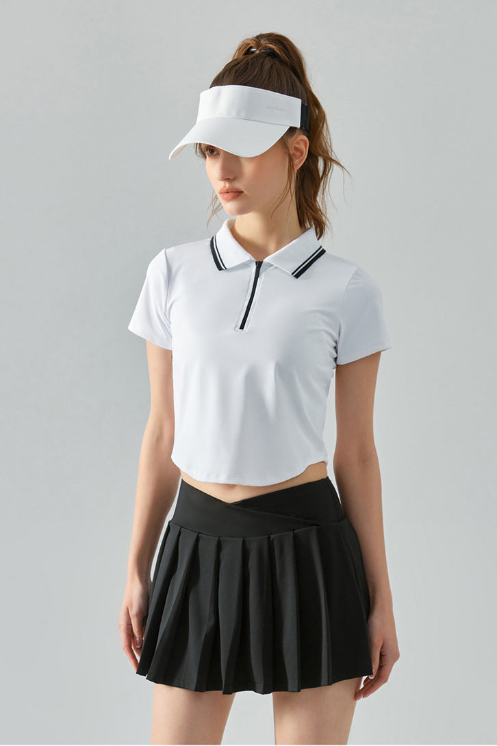 SVL Padel Perfect Polo T-shirt in white, crafted with breathable, moisture-wicking fabric, a classic polo collar, and a tailored fit for a sophisticated look on the padel court