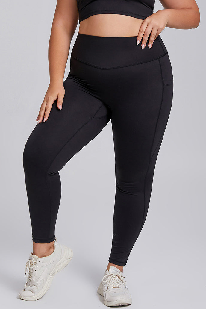 SVL black leggings Active Aura high waisted plus size performance leggings for padel and tennis