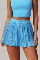 SVL blue tennis and padel skirt Plush Pleat high waisted pleated blue tennis skirt for women