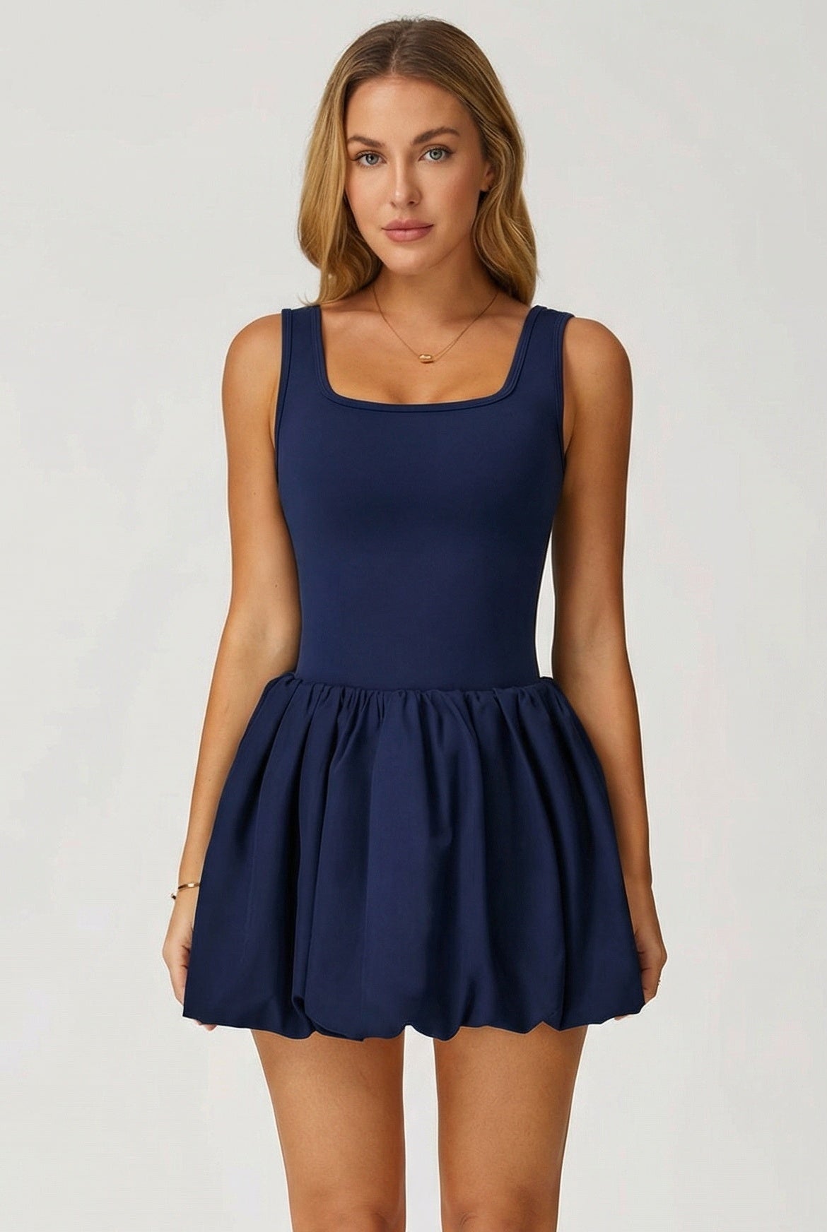 SVL navy blue dress Bubble Belle performance padel and tennis dress for women