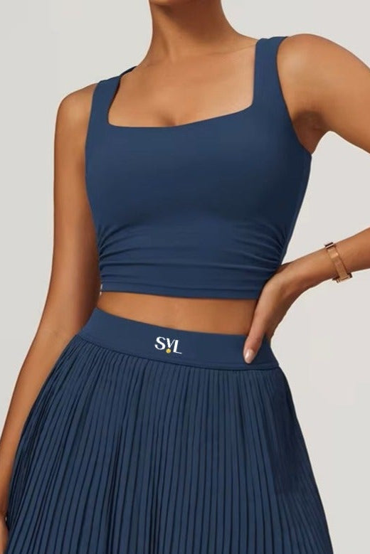 SVL Plush Pleat navy blue tennis and padel for women