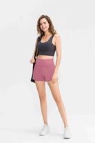 SVL pink shorts Cloud Comfort high waisted athletic shorts styled for padel and tennis