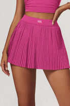 SVL pink tennis and padel skirt Plush Pleat high waisted pleated pink tennis skirt for women