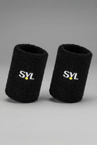 SVL black sports wristbands for padel and tennis, soft absorbent sweatbands for women and for men
