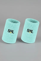 SVL green sports wristbands for padel and tennis, soft absorbent sweatbands for women and for men