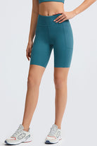 SVL teal shorts Dynamic Drift performance padel and tennis biker shorts for women