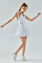 SVL white padel and tennis dress Perfect Polo lightweight athletic performance dress for women